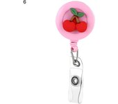 Hot Practical Flower Fruit Doctor Nurse Clip Badge Reel Clip Retractable Keychain ID Card Badge Holder