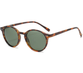 Gafas de sol polarizadas redondas Retro para hombre y mujer, lentes de sol clásicas con montura de leopardo, gafas de sol negras a la moda para conducir, gafas para hombre y mujer UV400