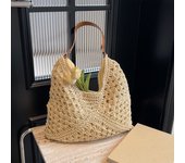Weaving Portable Shoulder Bag Summer Vacation Package Niche Web Hollow-out Straw Knitted Underarm Bag Beach Shopper Totes
