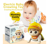 Juguetes de bebé para gatear con música eléctrica, muñeca de aprendizaje temprano para gatear, guía de entrenamiento para gatear