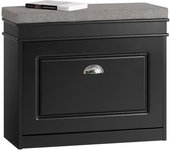 Banco Zapatero con Asiento 1 Cajón, Zapatero Entrada Recibidor Armario Estrecho Organizador para Zapatos Salón Negro 61 x 24 x 51 cm FSR82-K-SCH ES