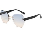 Gafas de sol cortadas sin marco, gafas de sol de moda para mujeres, personalidad irregular y gafas de sol ultravioleta