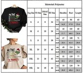 Women Christmas Crew Neck Sweatshirt Grinch Printed Pullover Sweater Green Monster JumperY BSSM