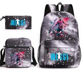 messi printed backpack set children's school bag shoulder bag pencil case 3-piece set suitable for boys and girls