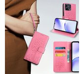 Funda de cuero PU para Realme C53 / Realme C51 Funda de cartera a prueba de golpes con correa de mano