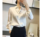 2025 nueva camisa de satén para mujeres de otoño e invierno elegante ropa en la camisa atmosférica