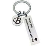 Drive Safe Keychains A-Z Initials Letters Men Women Stainless Steel Key Chain Birthday Chritsmas Father's Day Gifts Jewelry
