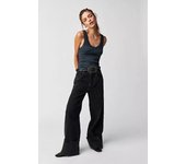 New Retro Washed Mid-Waisted Figure Flattering Curling Loose All-Matching Straight Jeans Women's