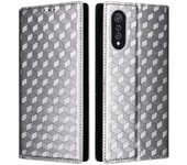 For Cubot X70 Case Rhombus Imprinted PU Leather Magnetic Auto-absorbed Phone Cover