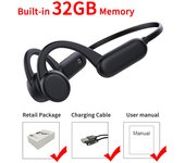Bone Conduction Wireless Headphone MP3 Player Built-in 8G/32G Memory Bluetooth Earphones IPX8 Waterproof Sport Headsets Swimming