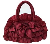 Fashion Artistic Flower Silk Handbags Zipper Solid Color Ladies Clutch Bag Handmade Floral Decor Mommy Bag Ladies/Girls