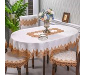 European ENCE tablecloth for living room, single coffee hotel, family round table, luxurious lightweight fabric