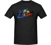 Final Anime Fantasy Men's T-Shirt Summer Cotton Crew Neck Short Sleeve Shirts Graphic Tees Black