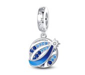 Fit 3mm 925 Original Bracelet 100% S925 Sterling Silver Pavé Blue Zircon Meteor Charm For Women Jewelry DIY Beads Original N