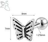 ZS 1 PC Punk Gothic Skull Stud Earring For Men Women Spider Snake Earrings Ear Studs Cartilage Helix Lobe Piercing Jewelry 16G