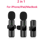 New Wireless Lavalier Microphone Portable Audio Video Recording Mini Mic for iPhone Android Live Broadcast Gaming Phone Mic
