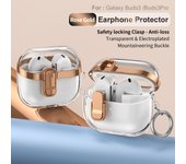 Earphone Case For Samsung Galaxy Buds 3/3 Pro Transparent, Vacuum Plating Decoration, With Switch and Key Chain