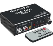 Navceker DAC Digital to Analog Audio Converter Optical Coaxial Fiber SPDIF to RCA 3.5mm Jack Audio Adapter Amplifier for PS4 TV