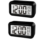 Reloj despertador Digital LED con retroiluminación, calendario de datos y hora, reloj de mesa con retroiluminación electrónica