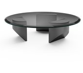 Mesa de café transparente de diseño creativo nórdico. Mesa redonda de vidrio para la sala de estar. Diseño minimalista y vintage