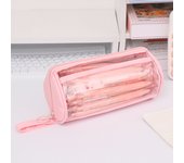 PVC Transparent Pencil Case Standing Dirt Resistant Large Capacity Pencil Bag Multi-functional Korean Style Zipper Pencil Case