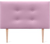 Cabecero de Polipiel o Tela Pro con 2 hileras de Botones y Patas Cabezal tapizado Cama Lujo (150x105cm con Patas (Camas 150/160), Tela Beige)