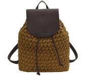 Bolsa de paja de verano para mujer, mochila de moda