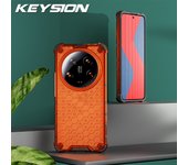 KEYSION Shockproof Armor Case for Xiaomi 14 Ultra 5G 13 Ultra Silicone+PC Transparent Honeycomb Phone Cover for Redmi A3