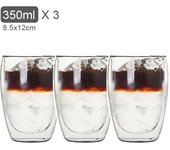 350ml Double Wall Glass Transparent Handmade Heat Resistant Tea Drink MINI Whisky 100 centigrade Espresso Coffee Cup