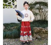 New Children's Ma Mian Skirt Chinese Style Girls' Hanfu Spring and Autumn Super Fairy Tang Dress Women