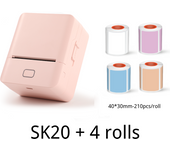 KAYSION SK20 Portable Thermal Printer With 4 Rolls Labels Self-adhesive Label Printer Mini Bluetooth Sticker Marker Pocket Printer