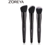 ZOREYA-Juego de brochas de maquillaje negro, brocha de maquillaje Kabuki, brocha para ojos, base en polvo, colorete, sombra de o