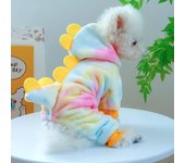 Winter Warm Dog Jumpsuit Cute Dinosaur Clothes for Small Dogs Cat Coat Dog Jacket Light Blue Clothes Funny Costume Pet Clothes