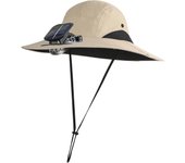 Sombrero de ala ancha con ventilador solar, ideal para pesca al aire libre y playa, ideal para sombra en verano.
