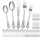 60 Pcs Retro Set Stainless Steel Flatware Set Anti Rust Utensils Set