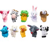Super Z Outlet Velvet Cute Animal Style Finger Puppets for Children, Shows, Playtime, Schools - 10 Animals Set
