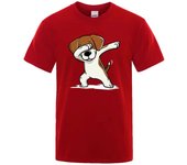 Loose and Breathable Hip-Hop Dog Print Crew Neck for Men, Casual Summer Shirt