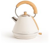 M/Hervidor de agua eléctrico Blanco Roto/Ebullición rápida, capacidad 1l, apagado automático, filtrado anti-cal, autoapagado, indicador de nivel de agua, Ø17,2 cm, 1200 W
