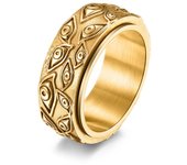 Anillo de ojo de diablo para hombre, anillo de acero de titanio, giratorio, abierto