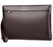 Bolso de mano de cuero genuino para hombre, cartera de mano de negocios, a la moda, de cuero de vaca