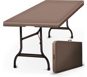 Mesa Plegable Multifuncional 180 x 75 cm  | Mesa Portátil Multifuncional para Terraza, Exterior, Balcón, Picnic | Mesa de Camping para 6 Personas