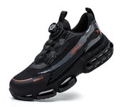 Zapatos de trabajo con botón giratorio para hombre, zapatillas de seguridad ANTIPERFORACIONES, zapatos de trabajo protectores con punta de acero