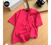 Alo yoga manga corta sensación desnuda yoga cuello redondo camiseta manga corta deportes ropa de fitness running top camiseta hombre y mujer