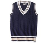 Sweater Vest Men Thicken V-neck Sleeveless Knitted Sweaters Vests Striped Retro Simple Chic Loose Casual All-match