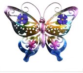 Home 3D Courtyard Garden Decorative Metal Butterfly Hanging Sculpture Wall Art