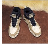 Forro polar engrosado caliente Martin botas de invierno nueva perilla personalizada con cordones superficie de cuero a prueba de frío caliente aumento de los zapatos de los hombres