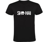 Camiseta SHO-Hai Logo Negra Hombre 100% Algodón  Mangas Cortas