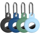 4 Pack Silicone with Keychain, Air Holder for Airtag GPS Tracker, Soft Full-Body Shockproof Apple Tag