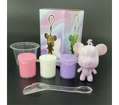 Violent Bear Keychain Sculpture Graffiti Figure DIYAnimal Fluid Pigment Handmade Toy Bearbrick Vinyl Keychain Decor Gift Statue