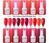 Arte Clavo conjunto esmalte uñas gel 10 piezas 354 colores gel mixto semipermanente barniz arte LED gel ultravioleta empapado
